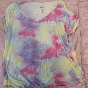 Hollister tie dye graphic tee (L)